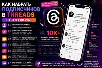 Как набрать подписчиков в Threads — стратегии роста 2026 Как набрать подписчиков в Threads — стратегии роста 2026