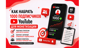 Как набрать 1000 подписчиков YouTube - 2026 Как набрать 1000 подписчиков YouTube - 2026