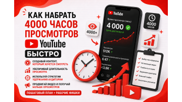 Как набрать 4000 часов просмотров Как набрать 4000 часов просмотров
