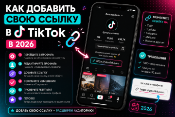 Как добавить свою ссылку в TikTok в 2026 — все способы для разных типов аккаунтов Как добавить свою ссылку в TikTok в 2026 — все способы для разных типов аккаунтов