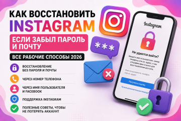 Как восстановить Instagram если забыл пароль и почту — все рабочие способы 2026 Как восстановить Instagram если забыл пароль и почту — все рабочие способы 2026