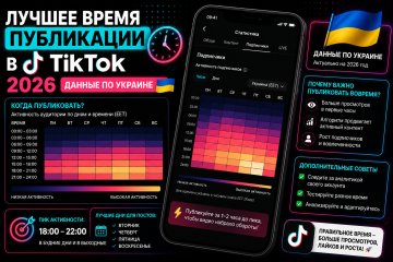 Лучшее время для публикации в TikTok 2026 — данные по украинской аудитории