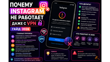 Почему Instagram не работает даже с VPN — полный гайд 2026 Почему Instagram не работает даже с VPN — полный гайд 2026