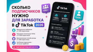 Сколько подписчиков нужно для заработка в TikTok 2026 — реальные пороги по каждому способу