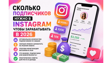 Сколько подписчиков нужно в Instagram чтобы зарабатывать в 2026 — реальные пороги Сколько подписчиков нужно в Instagram чтобы зарабатывать в 2026 — реальные пороги